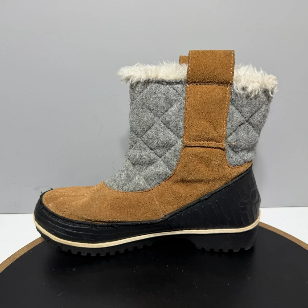 Sorel Tivoli III High Winter Boots Women Size 7 Waterproof Suede Brown Insulated